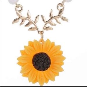 Sunflower Gold Trendy Long Chain Necklace